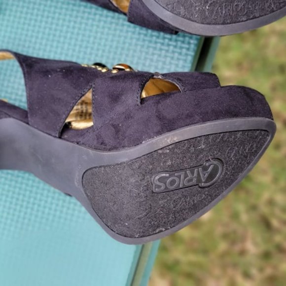 VINTAGE Carlos Santa Black Suede Stilettos' - Picture 7 of 13